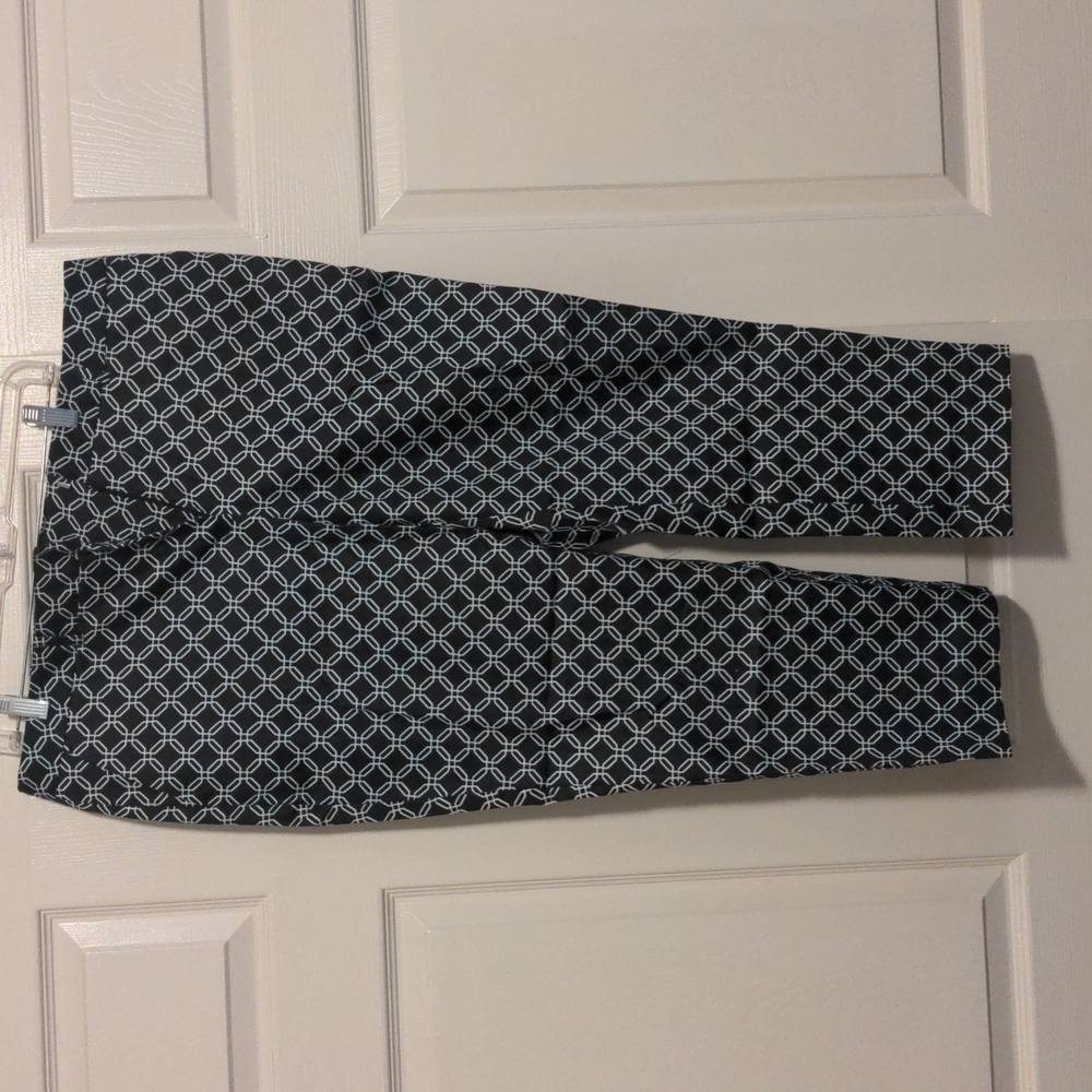 Black and Blue Geometric Pants